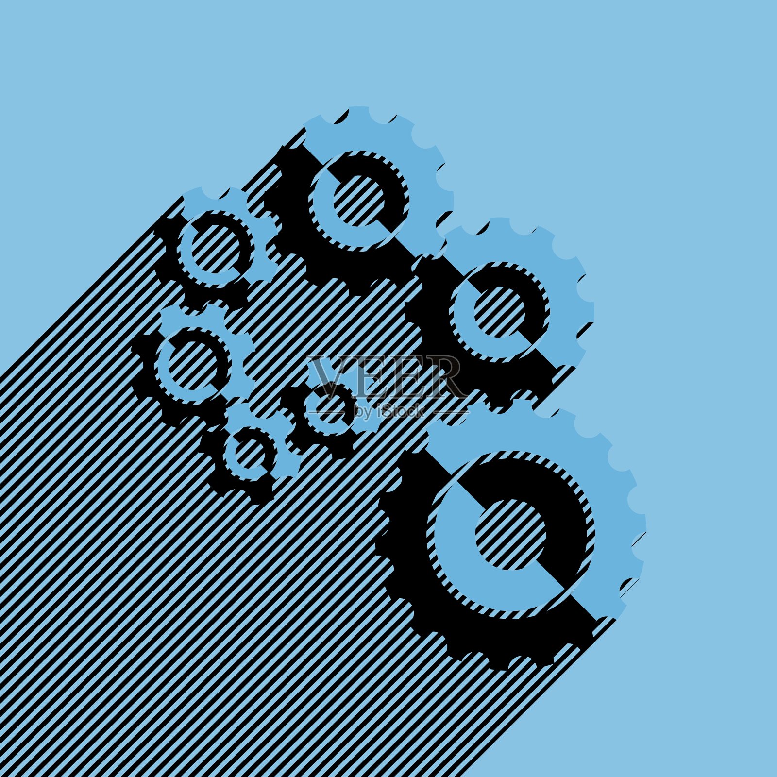 平的齿轮插画图片素材