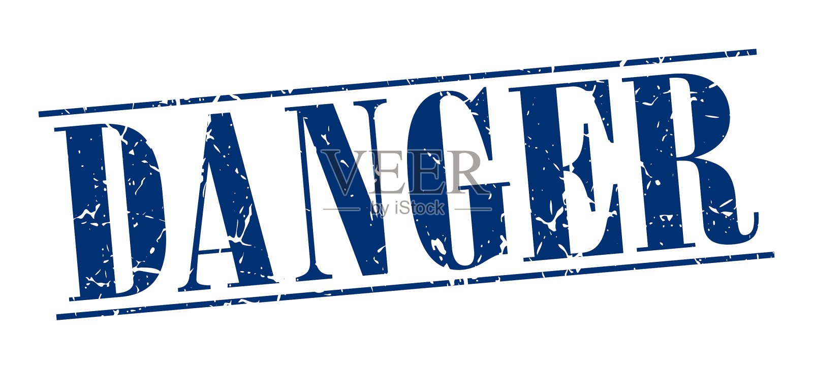 危险的蓝色垃圾复古邮票孤立在白色插画图片素材