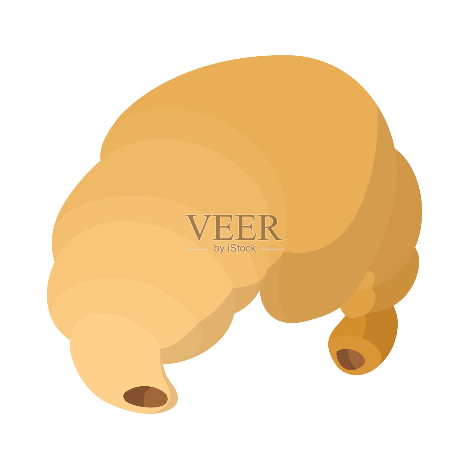 卡通风格的牛角面包图标设计元素图片