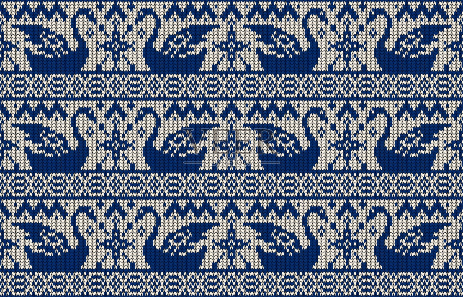 圣诞无缝针织背景插画图片素材