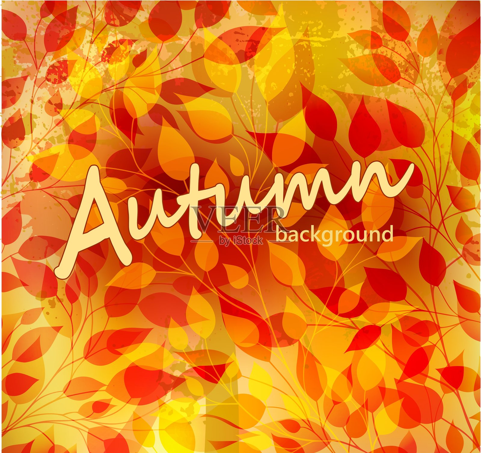 明亮的秋天抽象背景插画图片素材