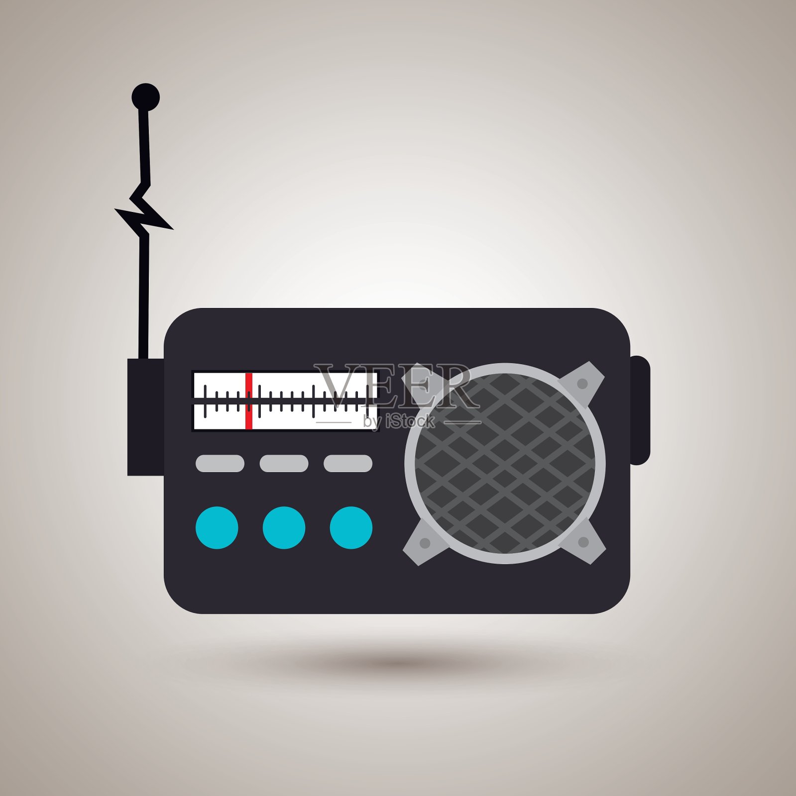 电台的复古设计插画图片素材