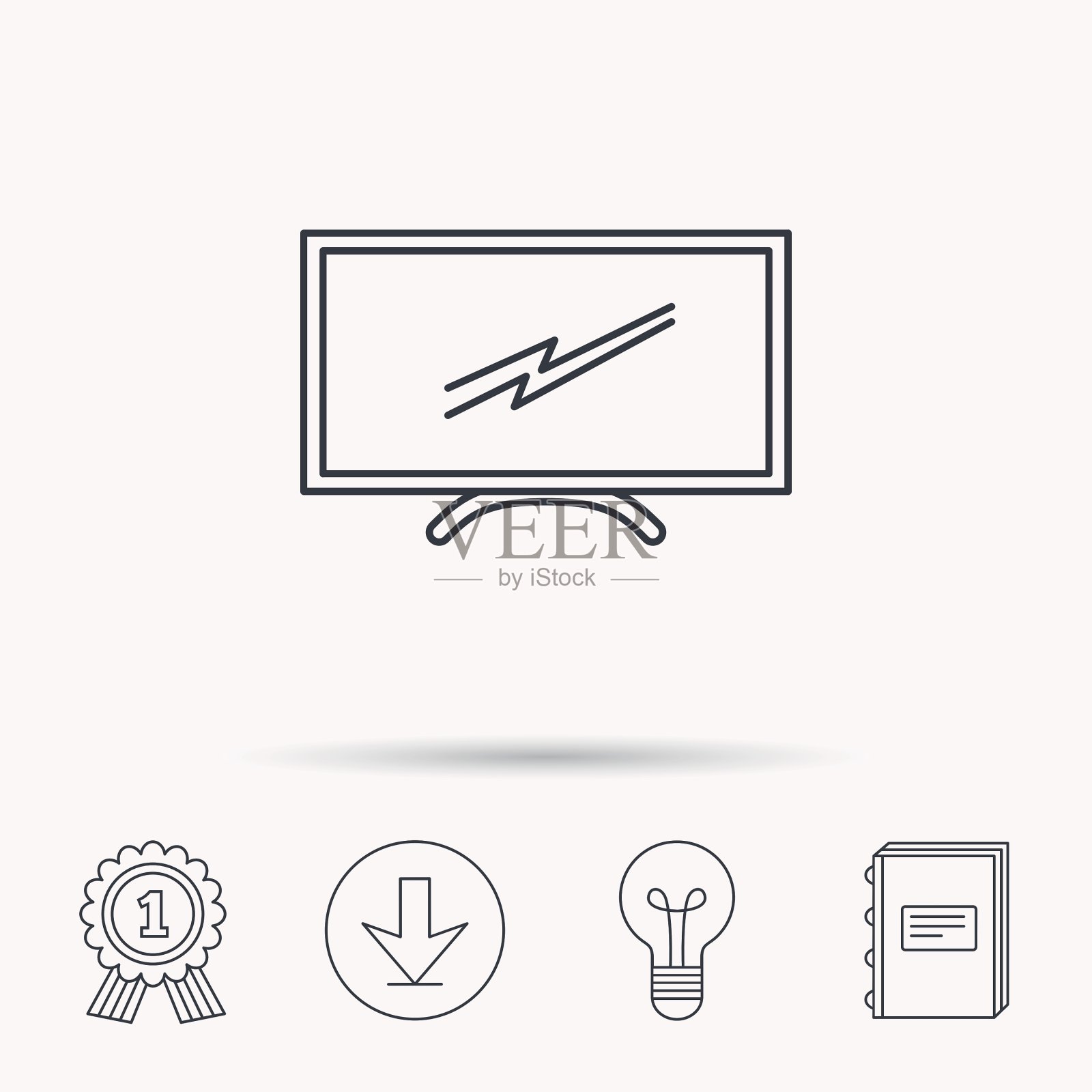 液晶电视图标Led显示器标志图标素材