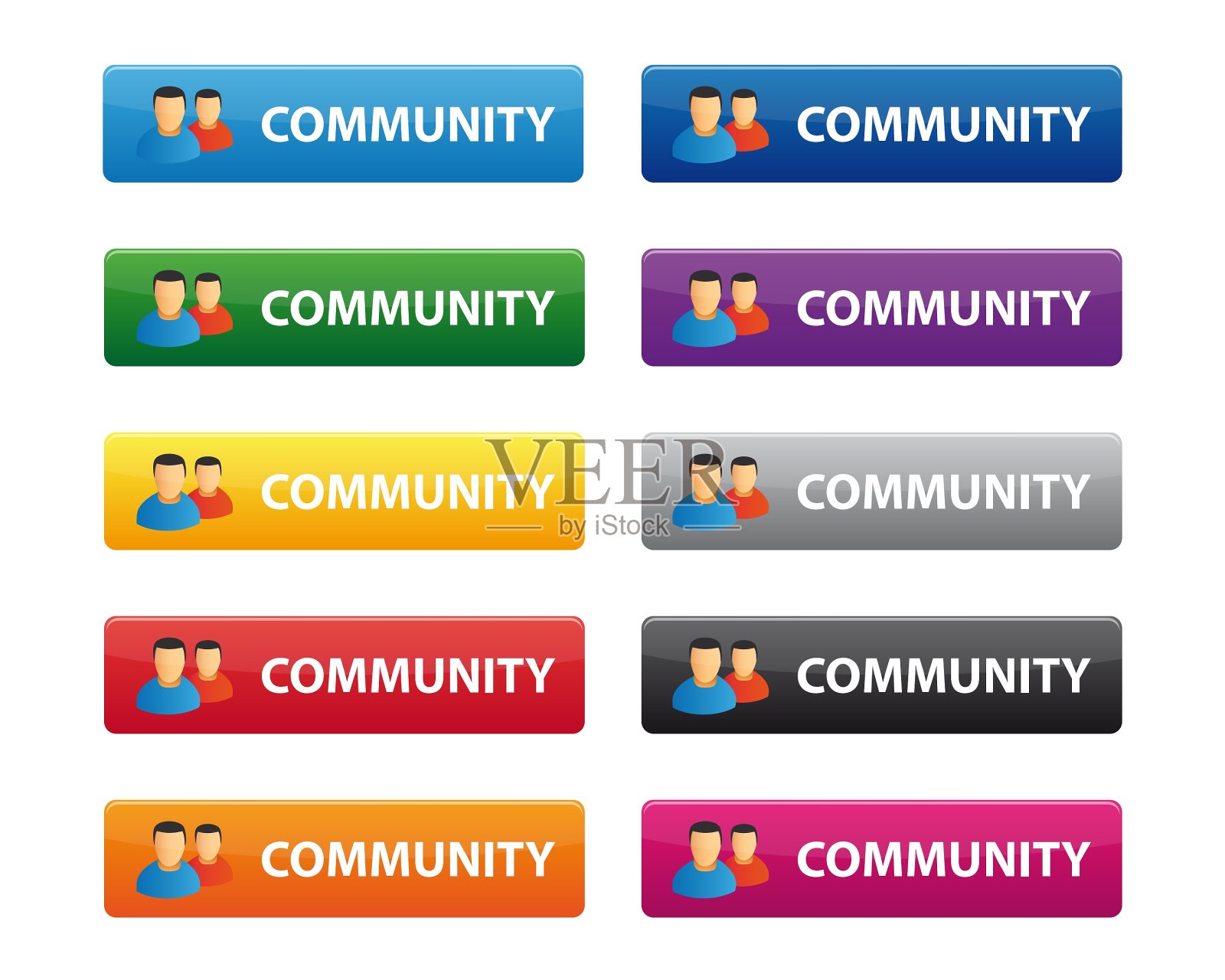 社区按钮图标素材