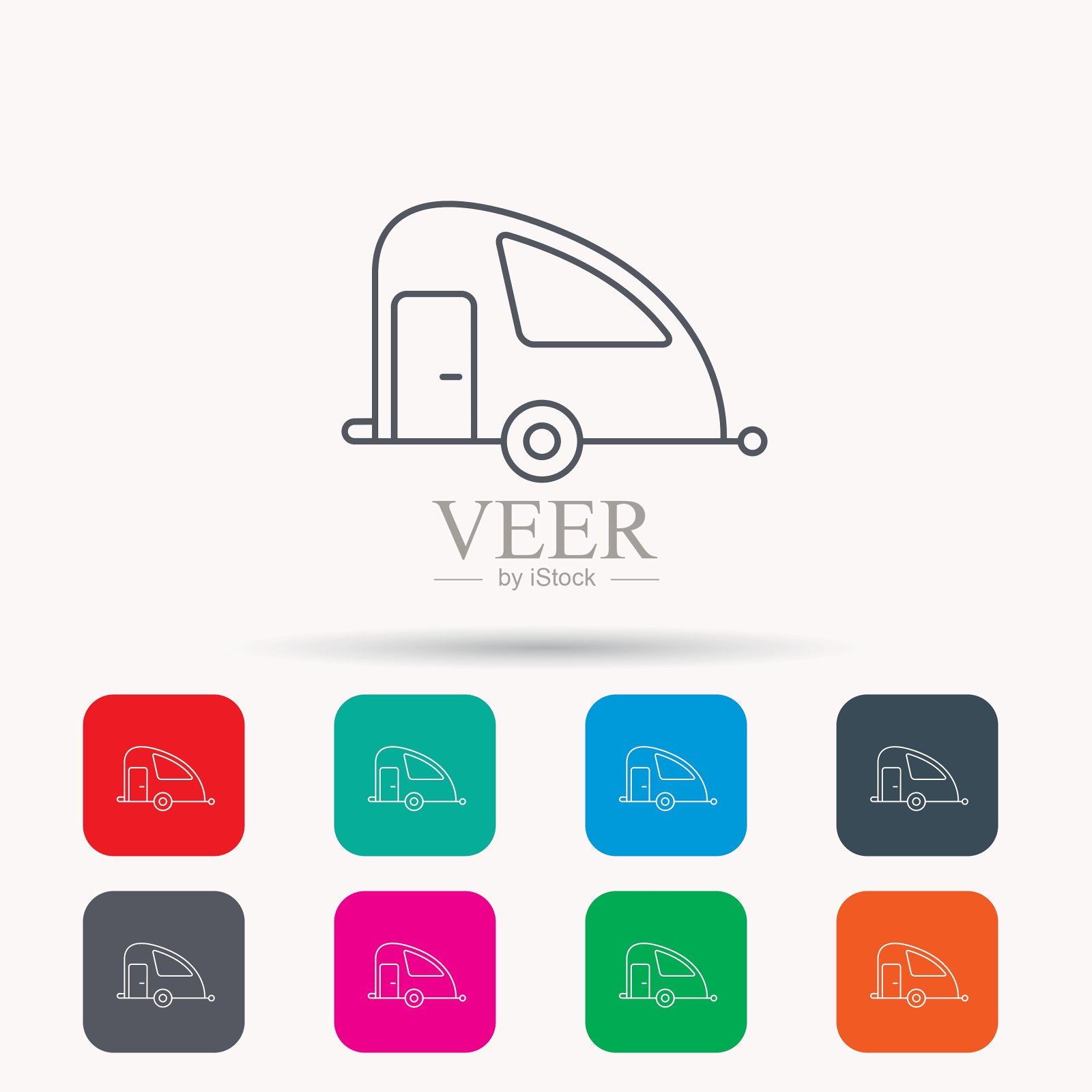 旅游货车图标假日露营标志图标素材