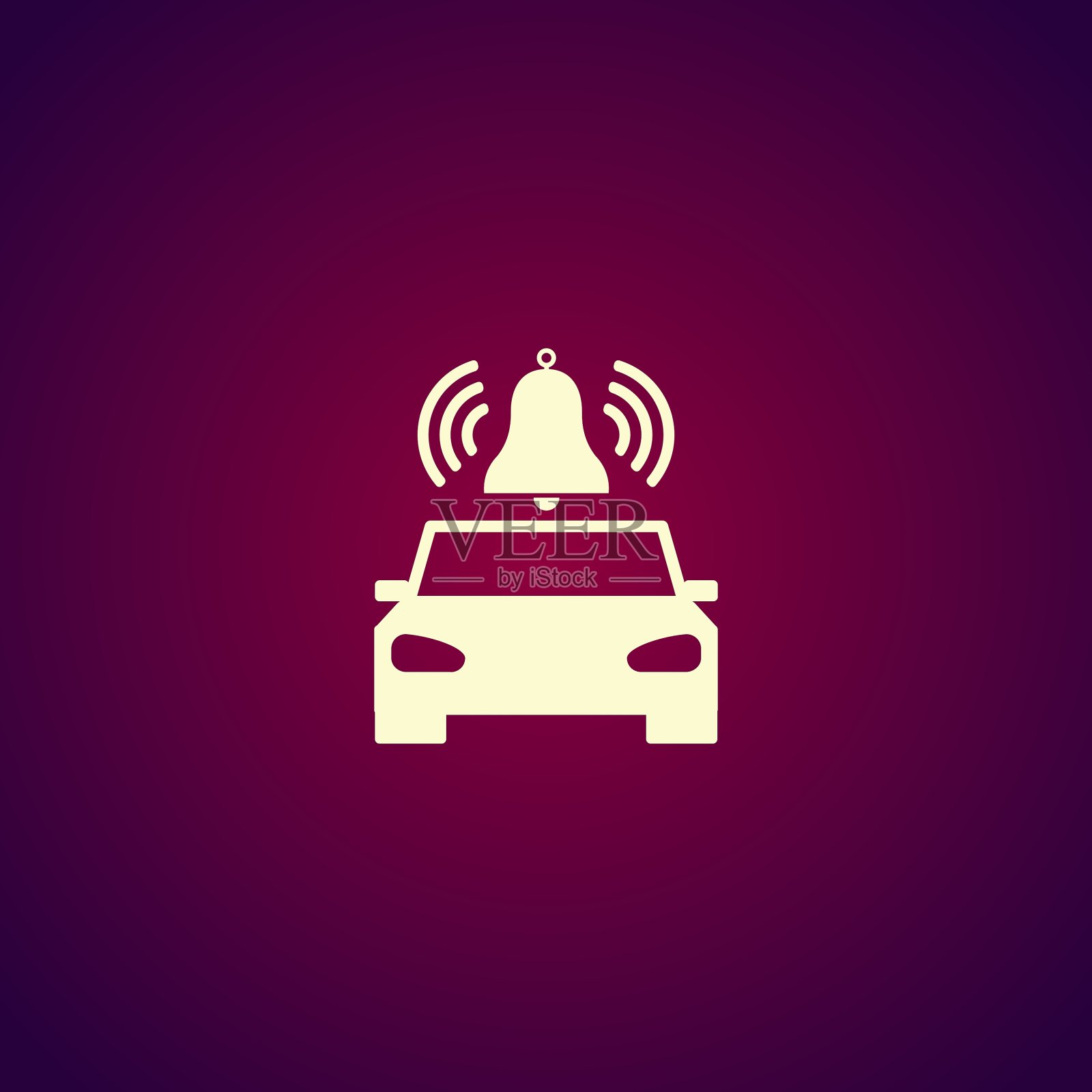 汽车报警器平插画图片素材