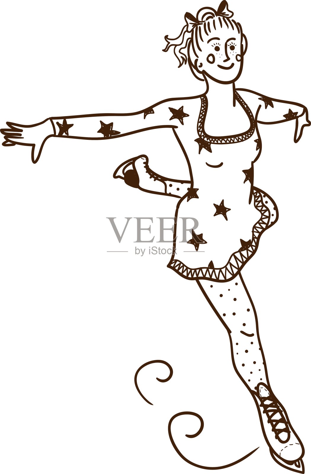 女孩花样滑冰设计元素图片