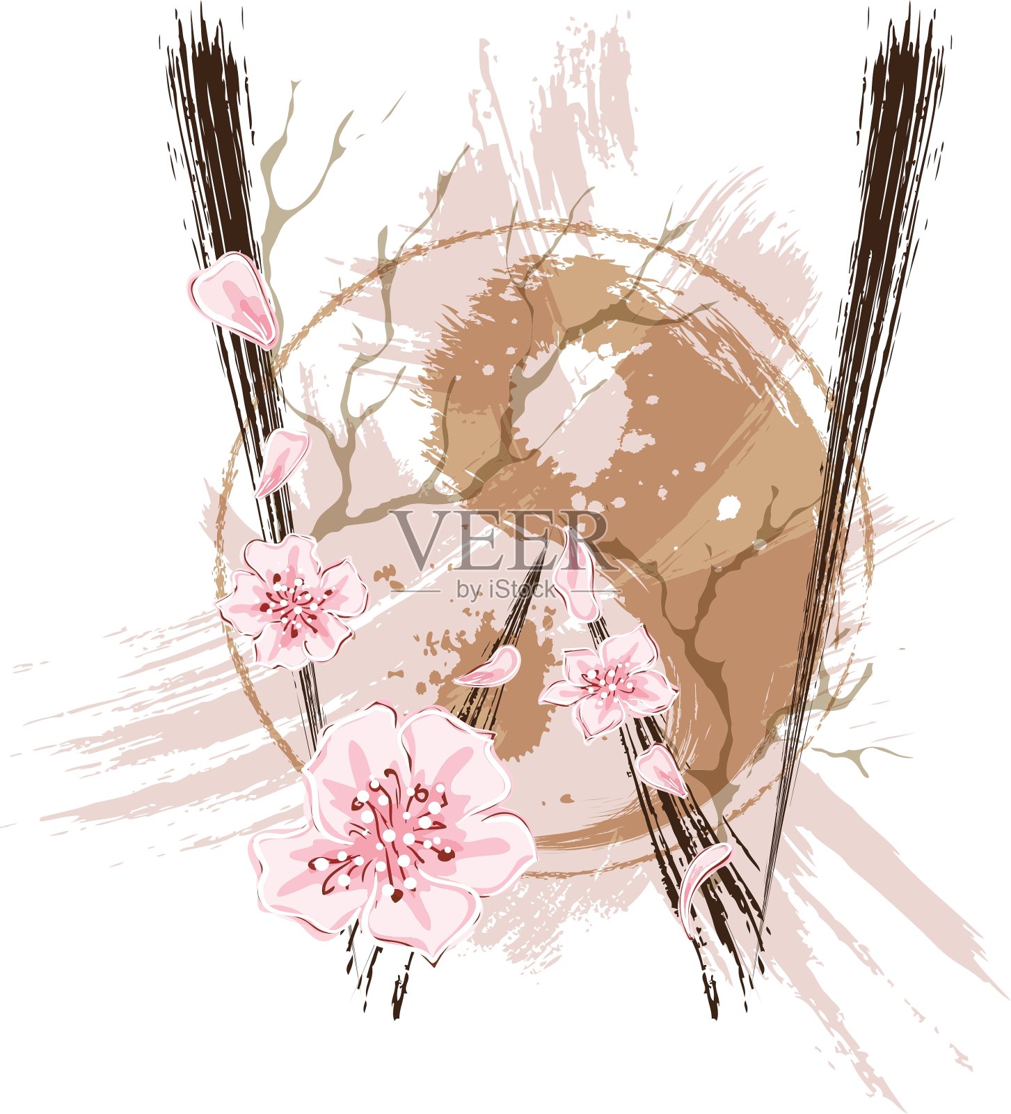 亚洲风格的大写字母W设计元素图片