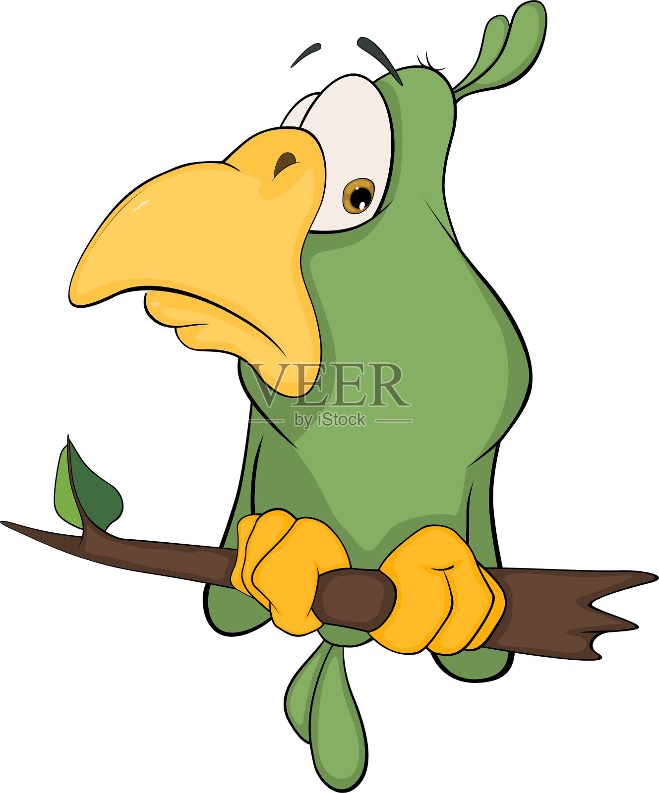 绿鹦鹉卡通设计元素图片