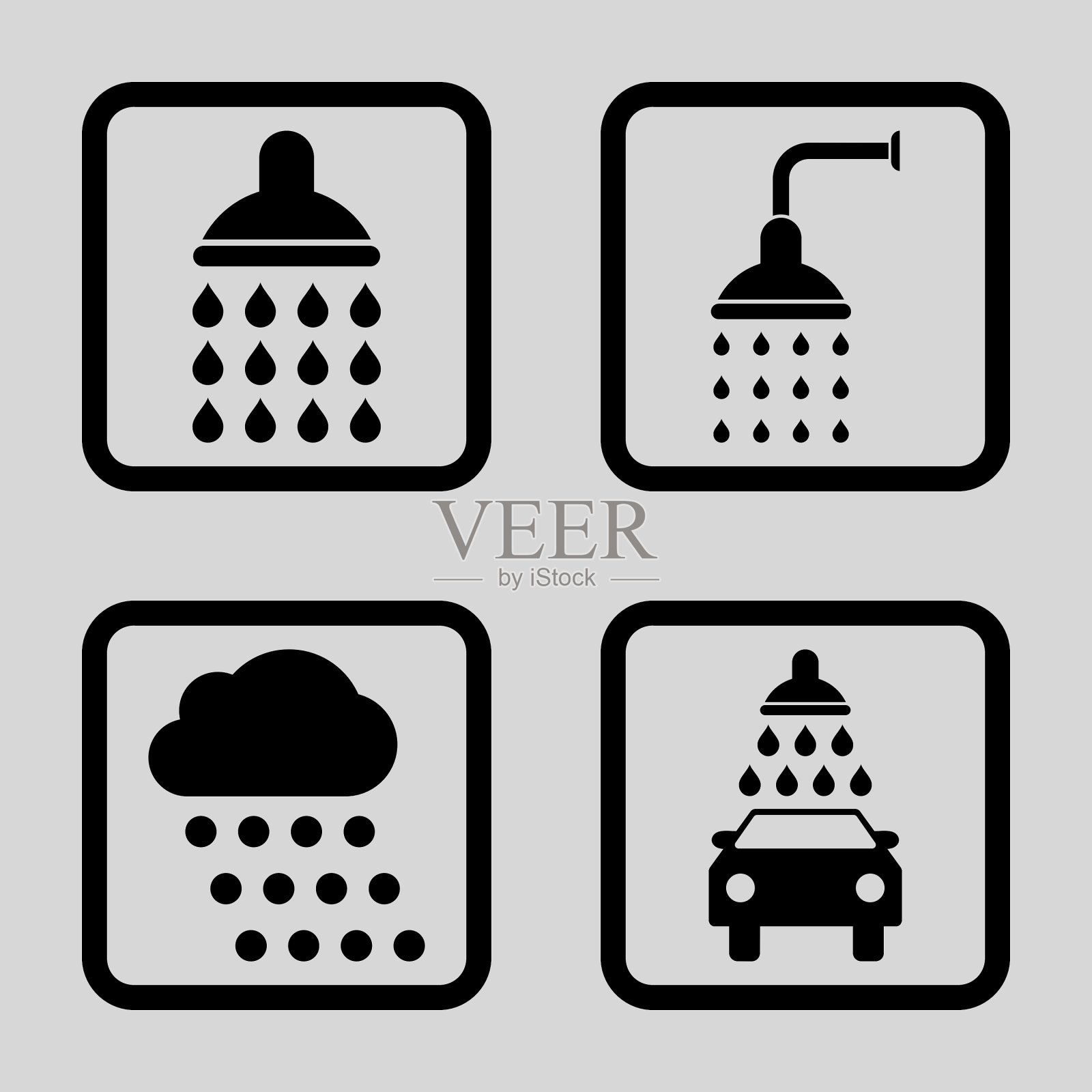 淋浴房方形图标图标素材