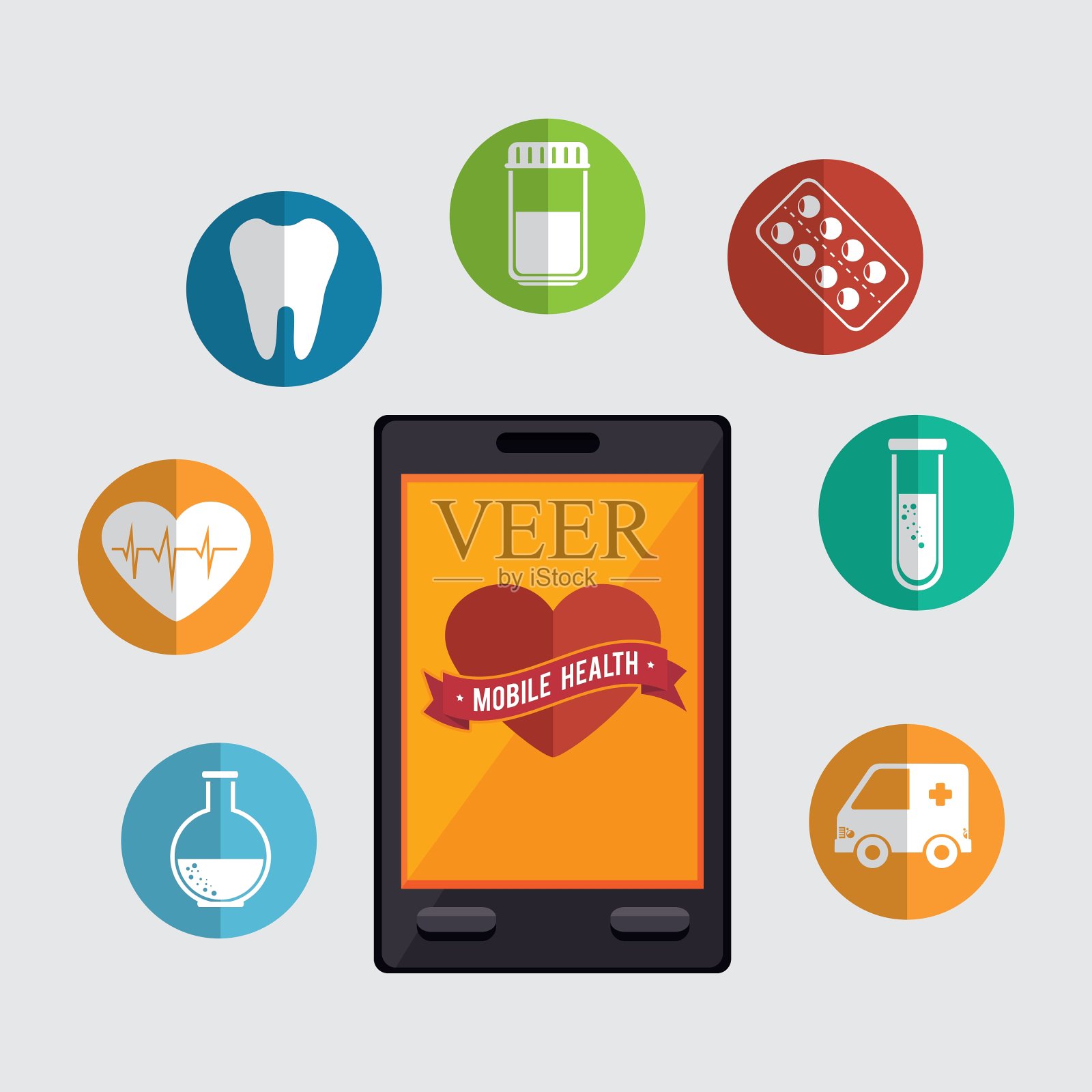 移动健康设计插画图片素材