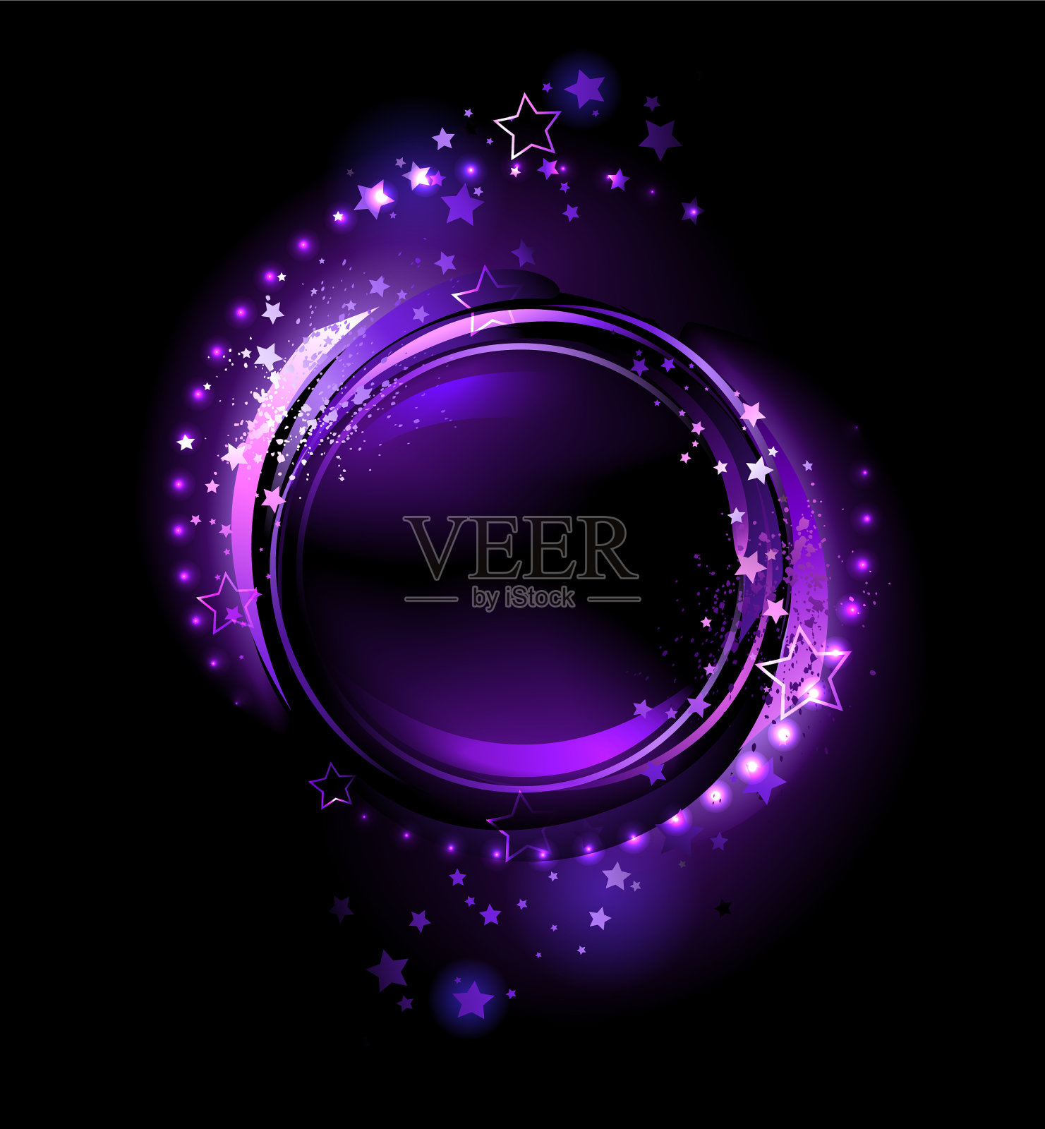 紫色的圆的旗帜插画图片素材