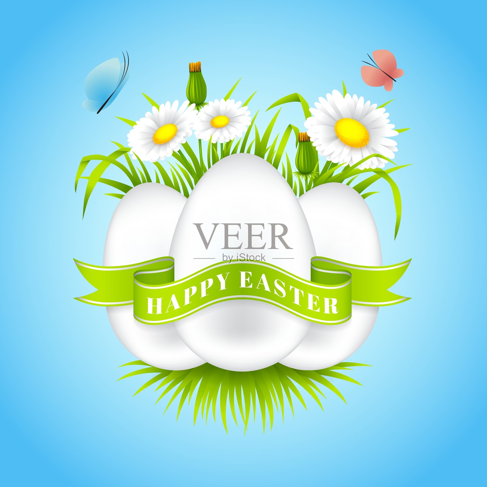 复活节快乐横幅插画图片素材