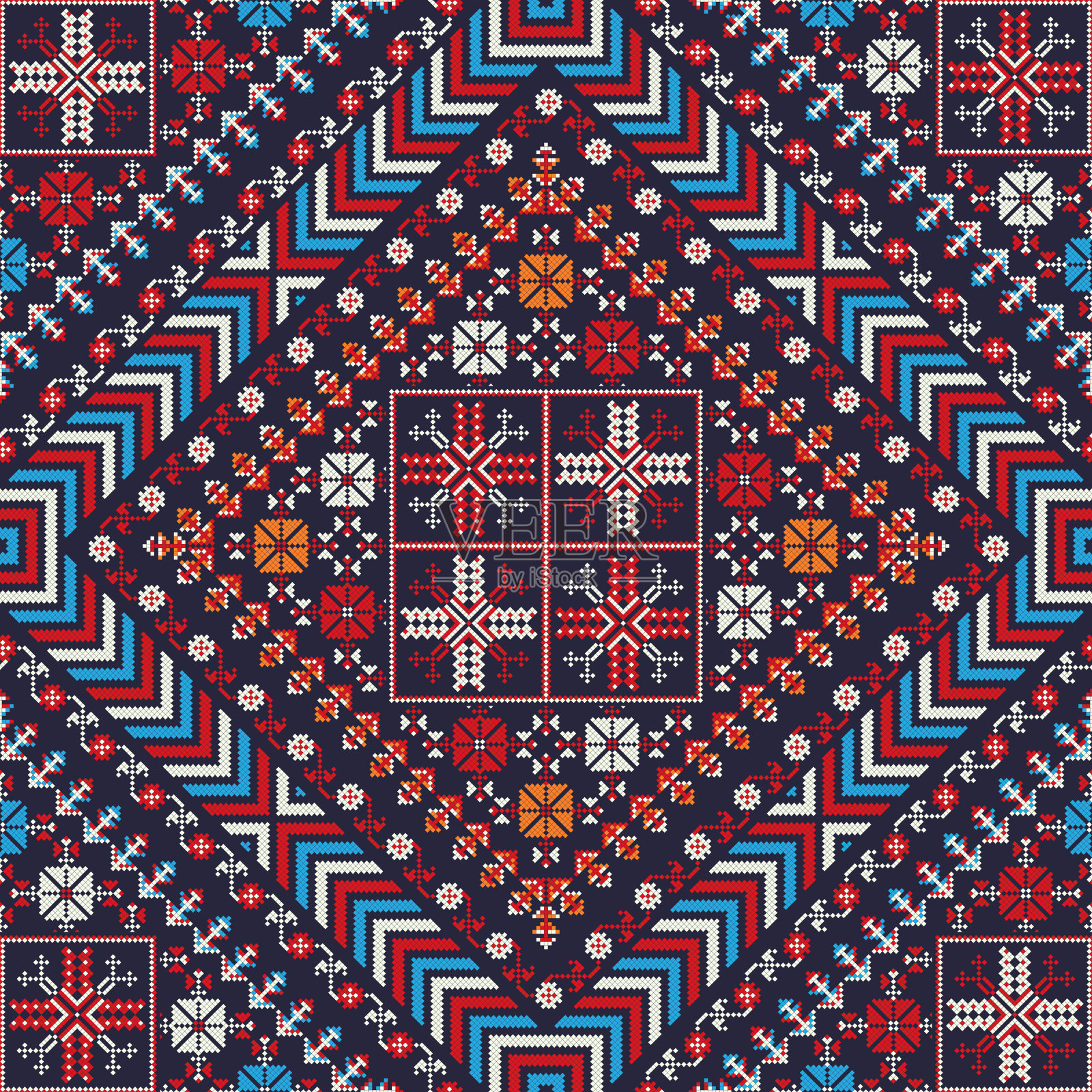 罗马尼亚传统18号图案插画图片素材