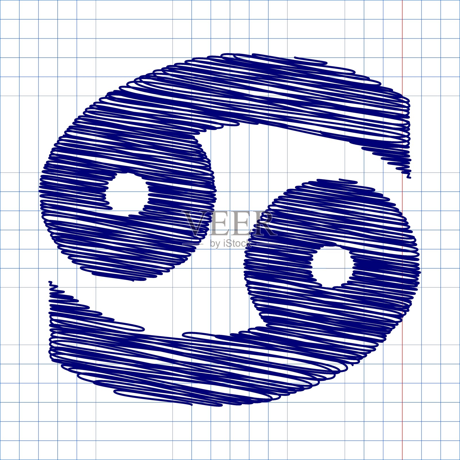 涂鸦图标与钢笔效果插画图片素材