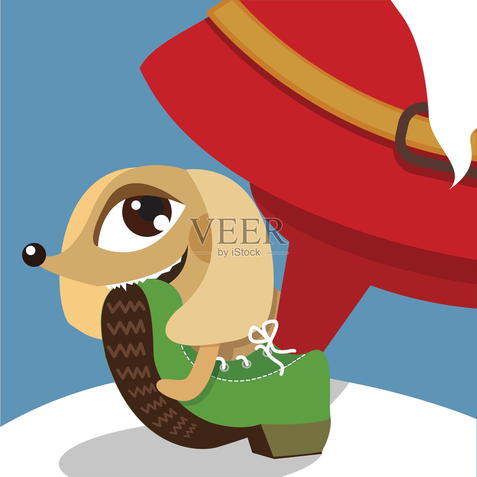 圣诞老人与狗插画图片素材