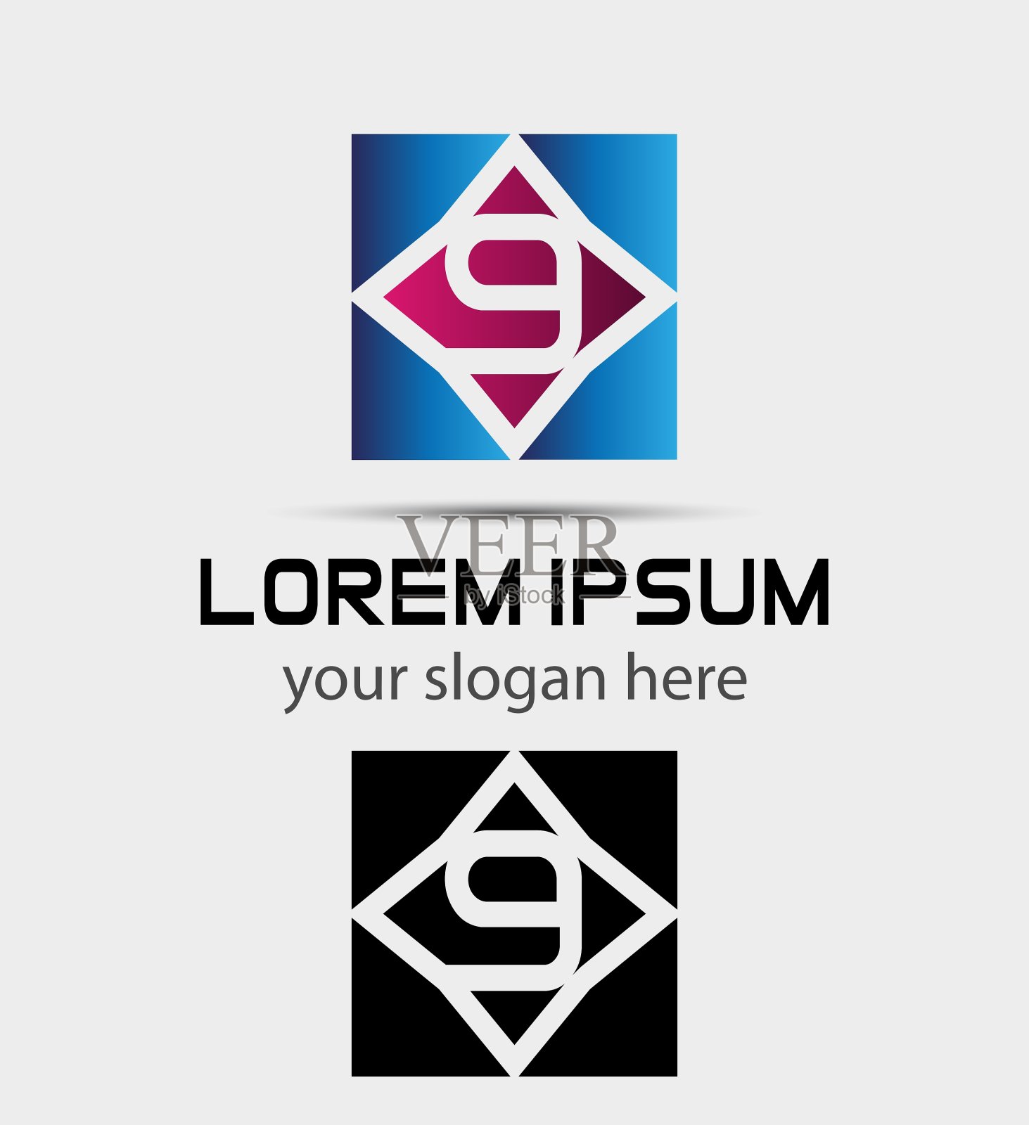 9号标志标识型设计插画图片素材