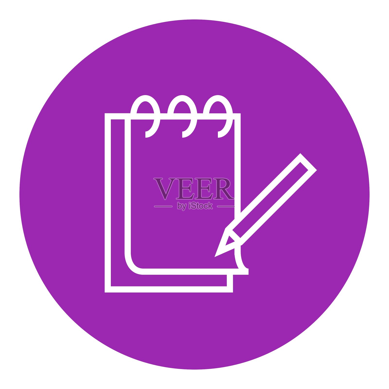 带有铅笔线条图标的记事本设计元素图片