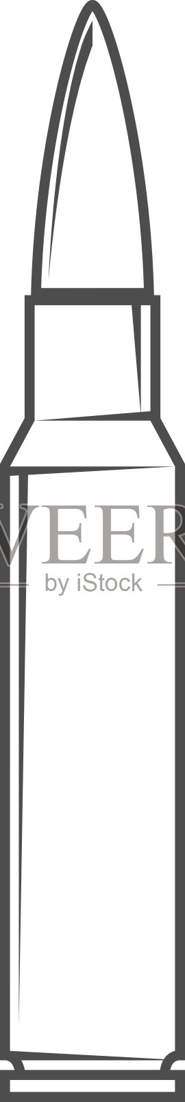 步枪子弹图标孤立在白色背景插画图片素材