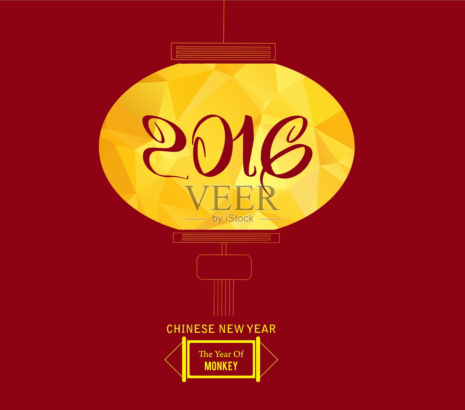 中国金灯笼中国新年设计模板素材