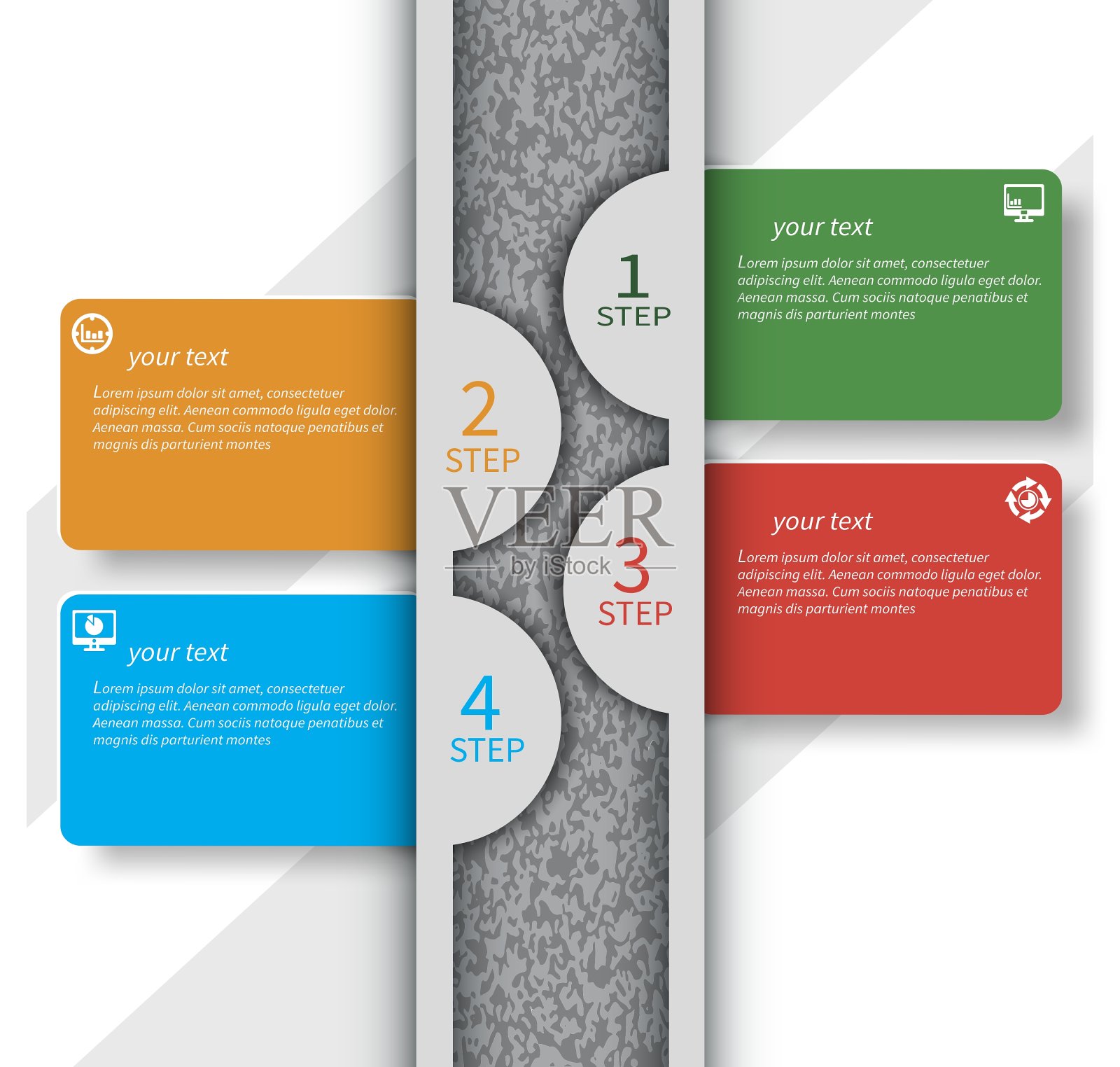 摘要三维纸张信息图设计模板素材