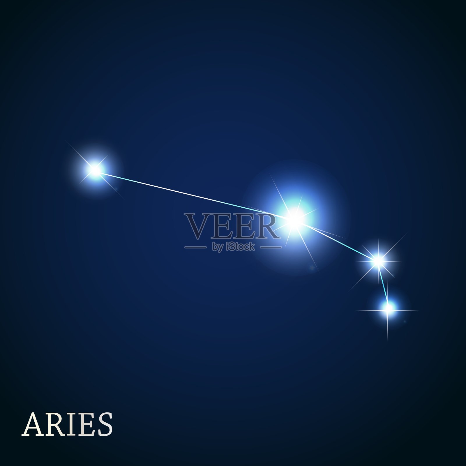 白羊座:黄道十二宫中美丽明亮的星座插画图片素材