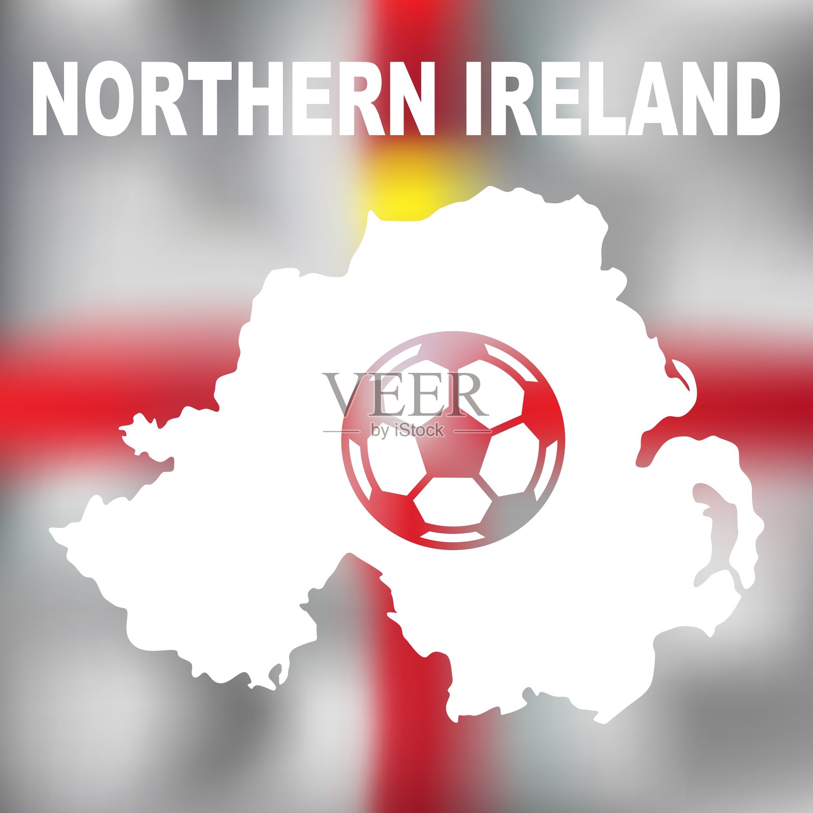 北爱尔兰抽象地图插画图片素材