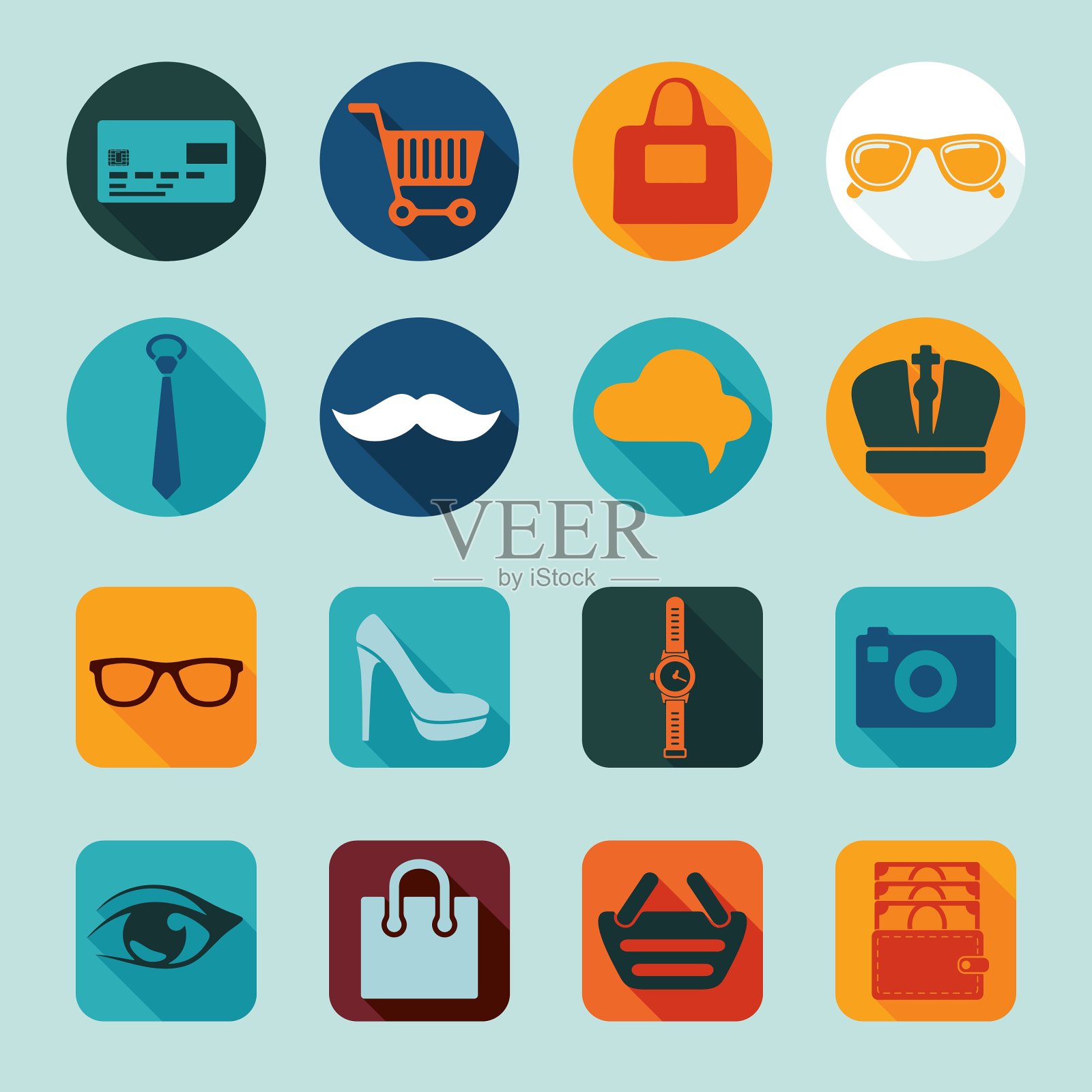 一套时尚偶像图标素材