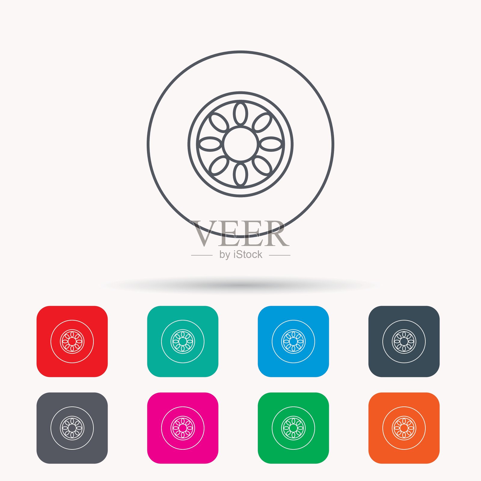 汽车车轮图标汽车服务标志插画图片素材