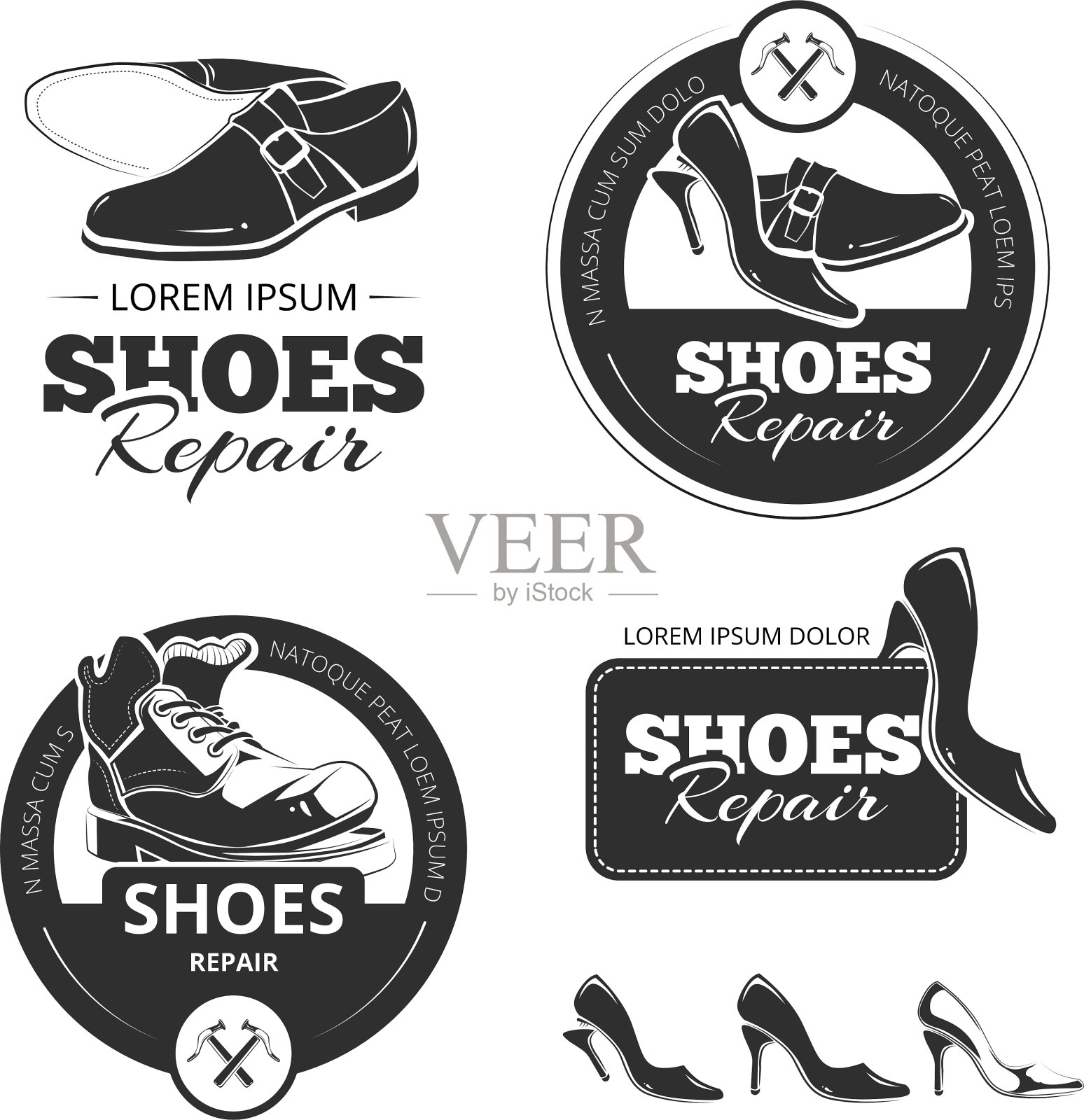 鞋修理插画图片素材