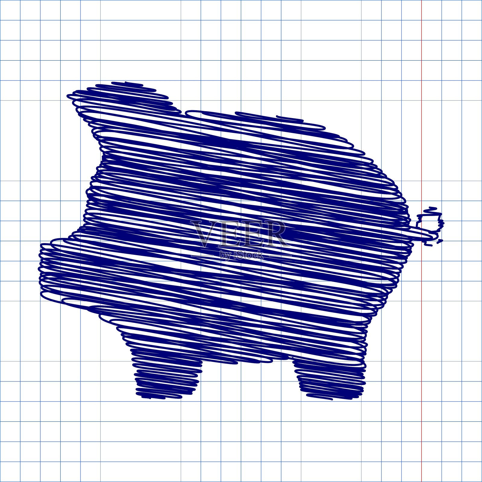 涂鸦图标与钢笔效果插画图片素材