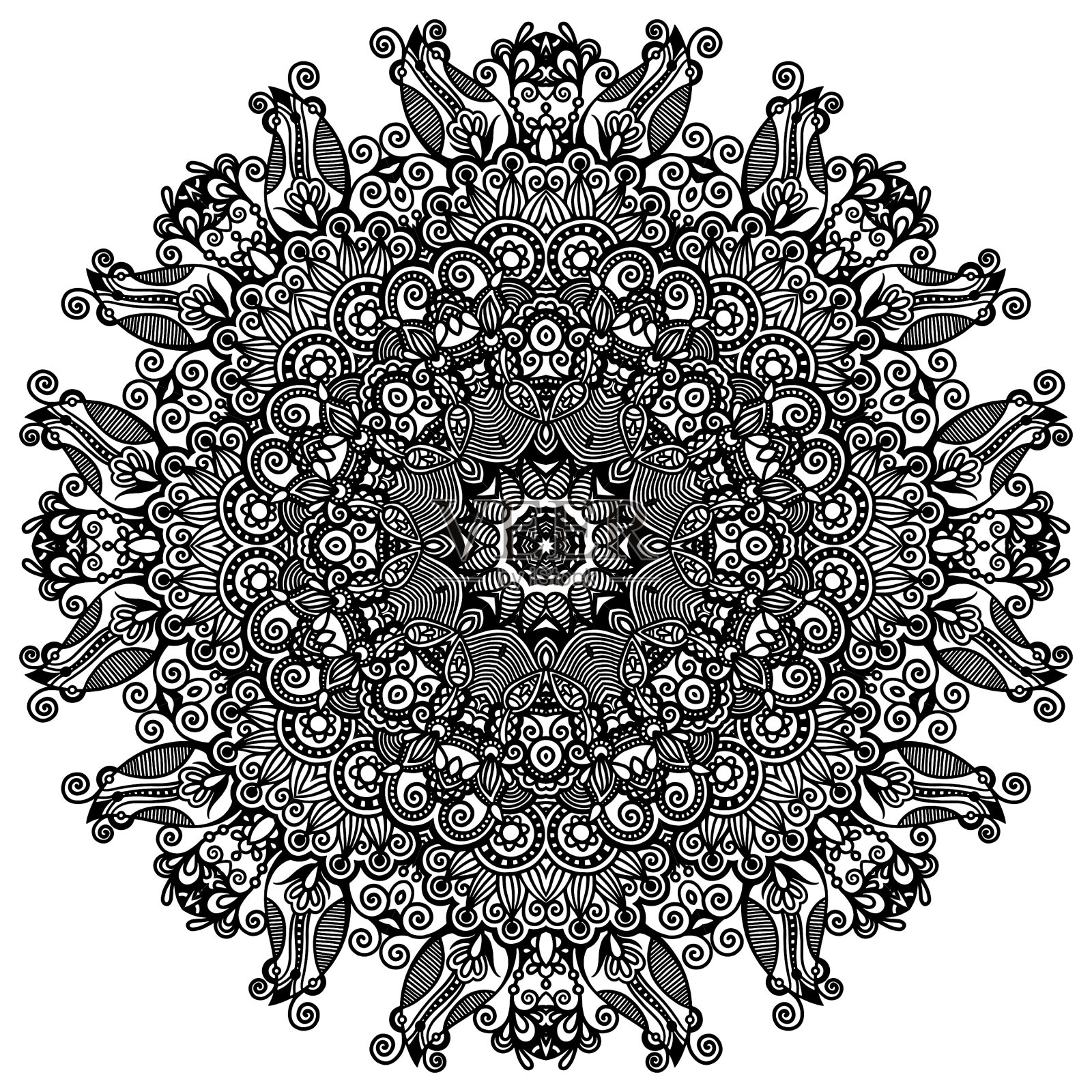 圆形花边点缀圆形几何装饰设计元素图片