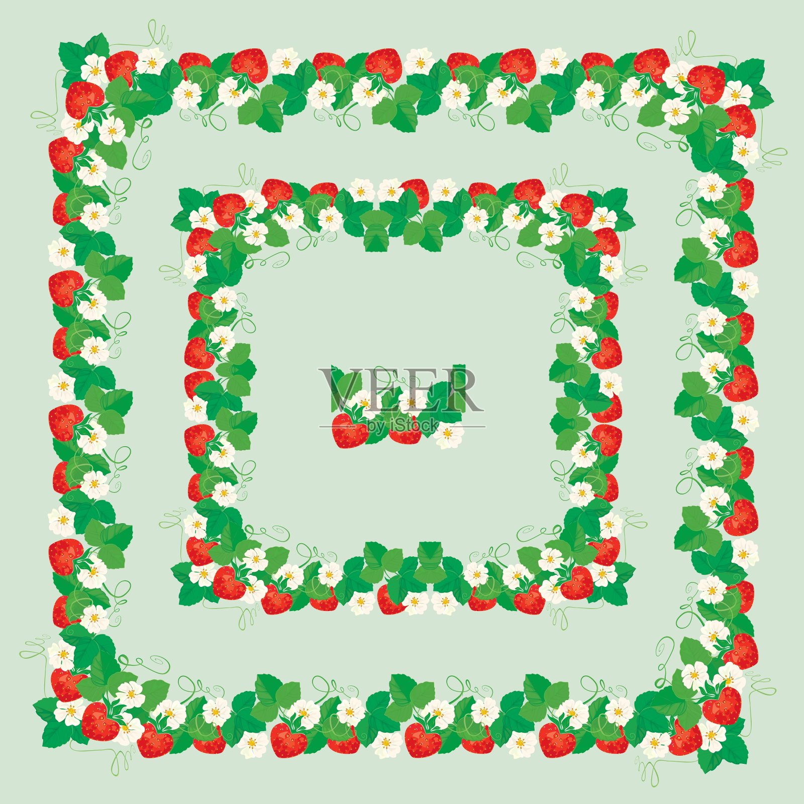 草莓框2 380插画图片素材