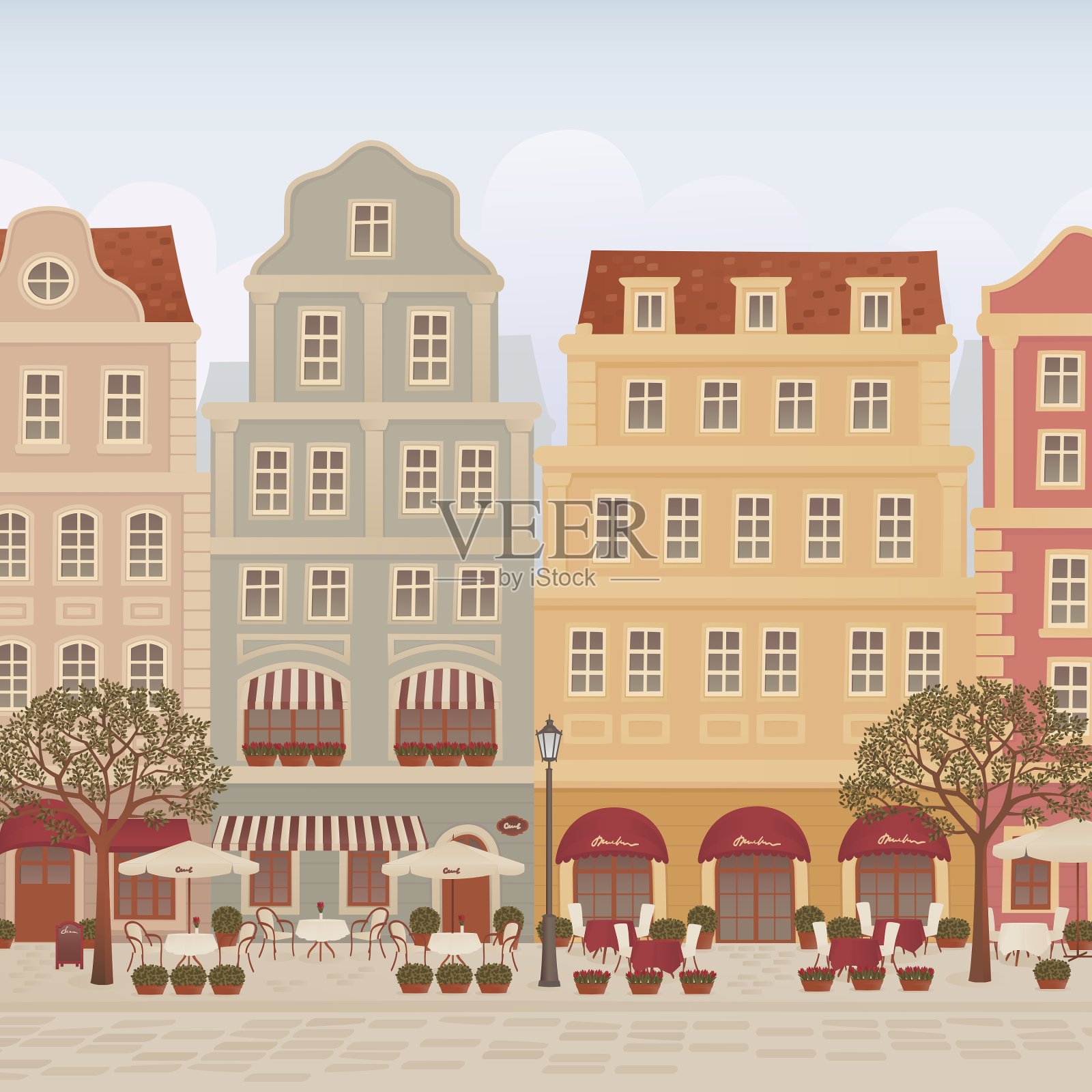 餐馆和咖啡馆插画图片素材