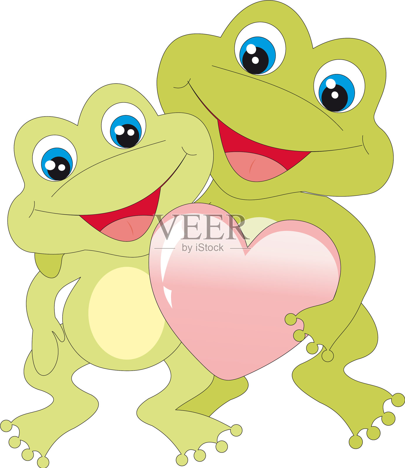 青蛙与心设计元素图片