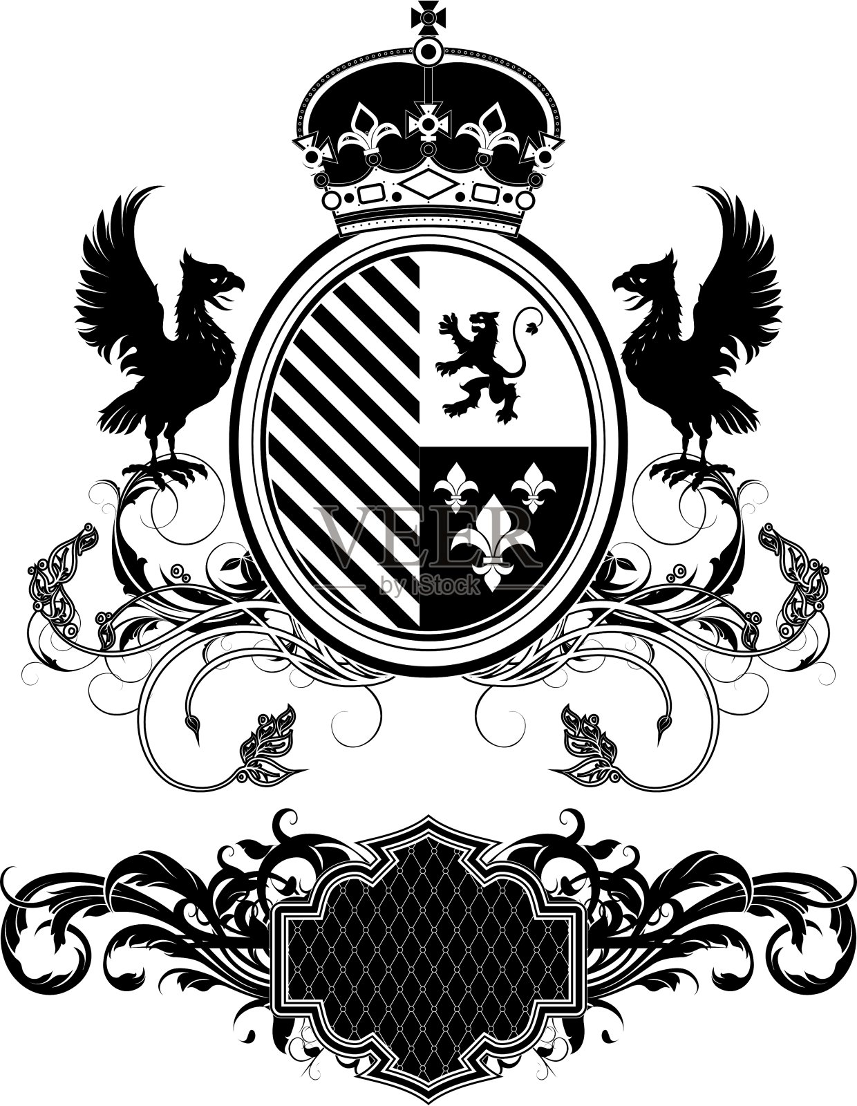 一套装饰纹章元素设计元素图片