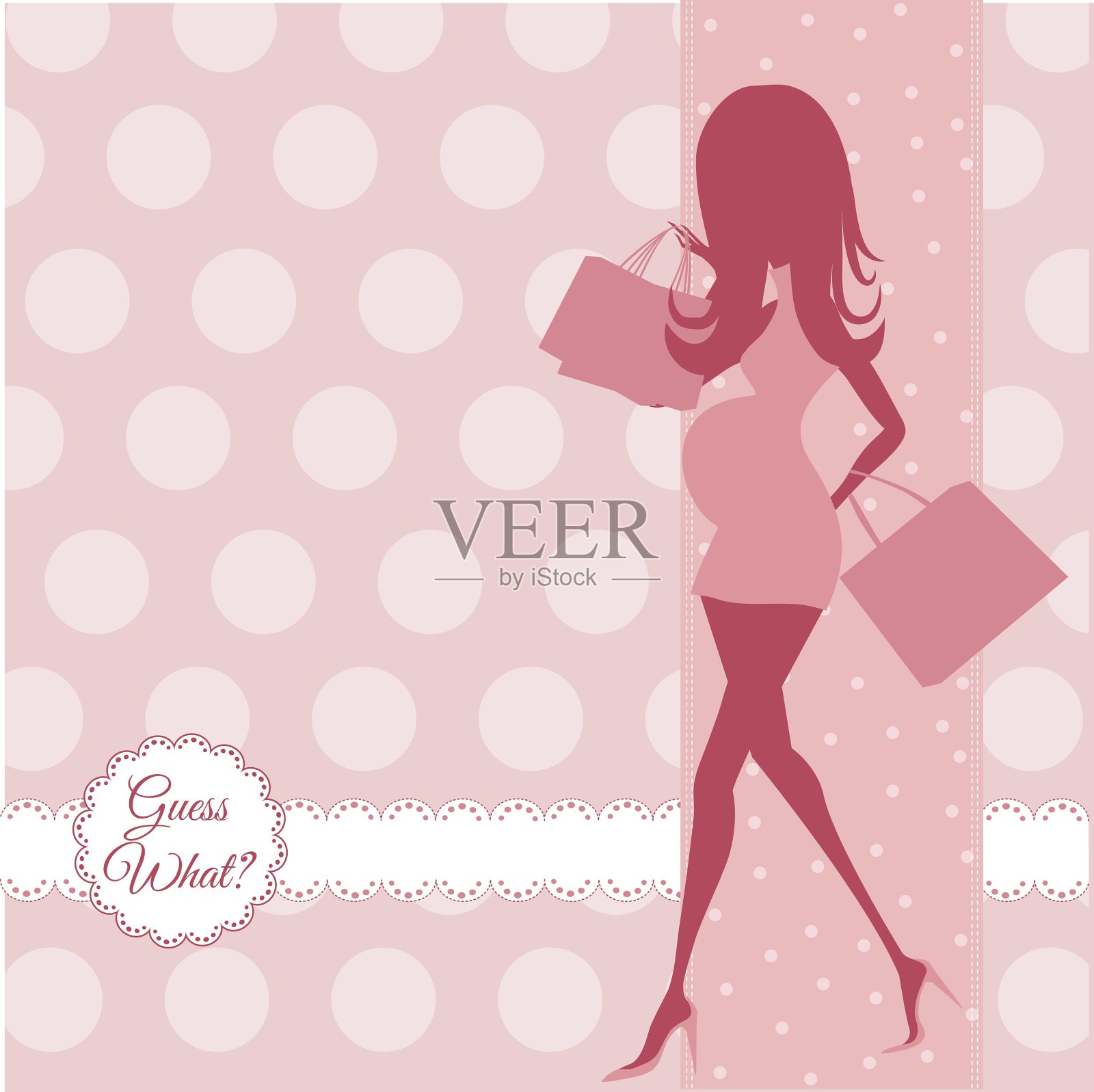 宝宝公告卡与美丽怀孕插画图片素材