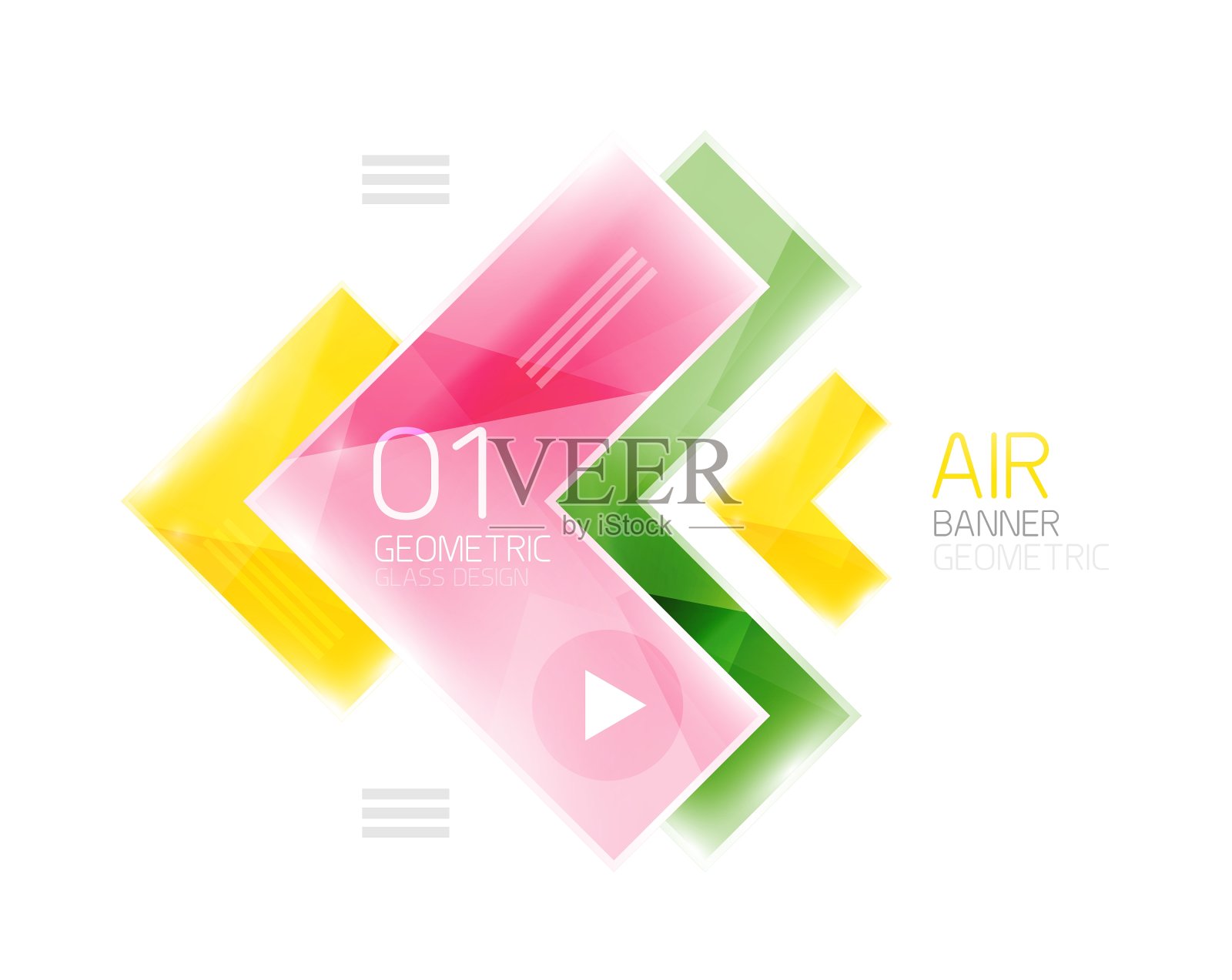 玻璃箭头模板设计元素图片