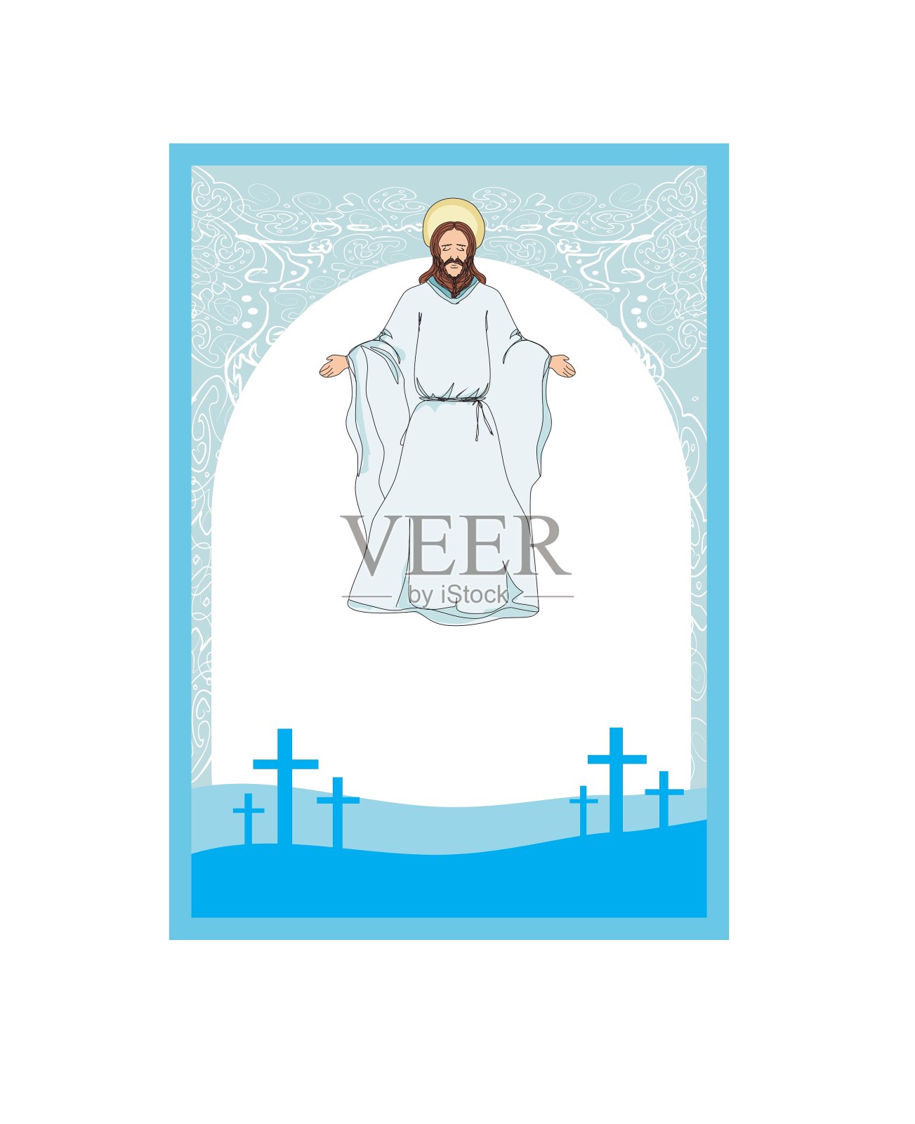 耶稣基督保佑插画图片素材