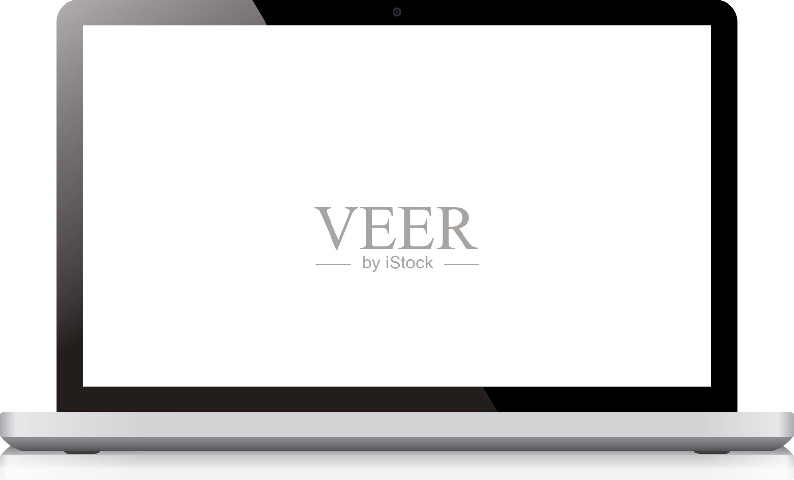 笔记本电脑显示屏隔离在白色背景上插画图片素材