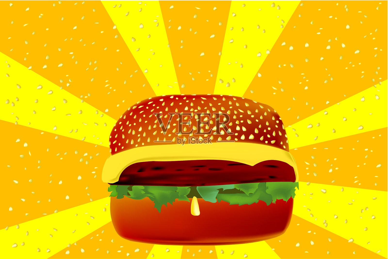 芝士汉堡插画图片素材