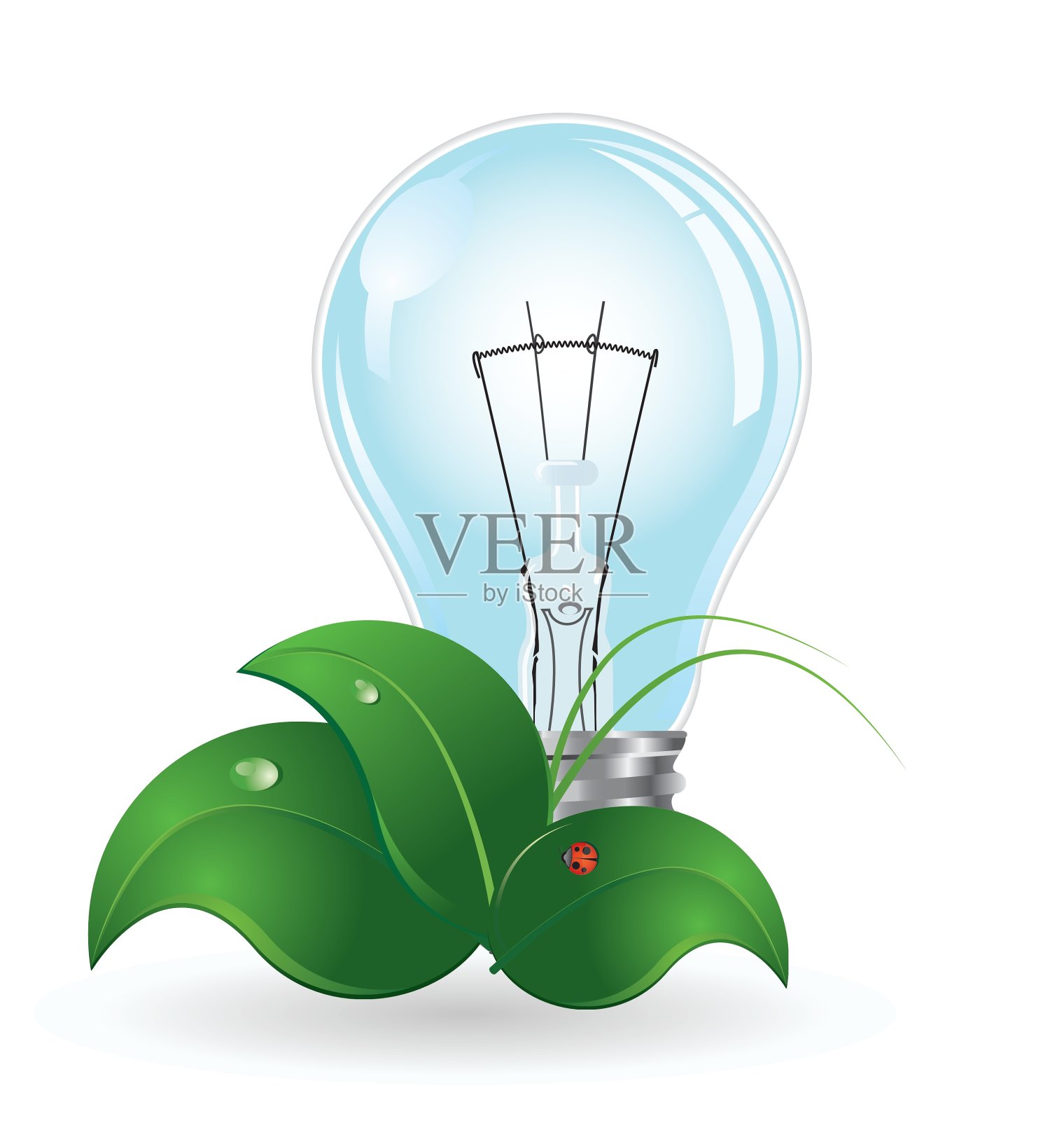 灯泡和昆虫设计元素图片