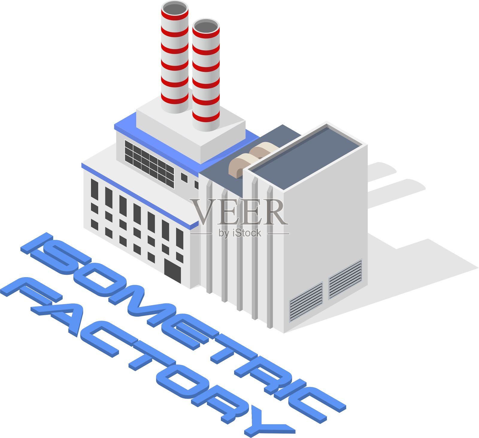 等距现代化工厂设计元素图片