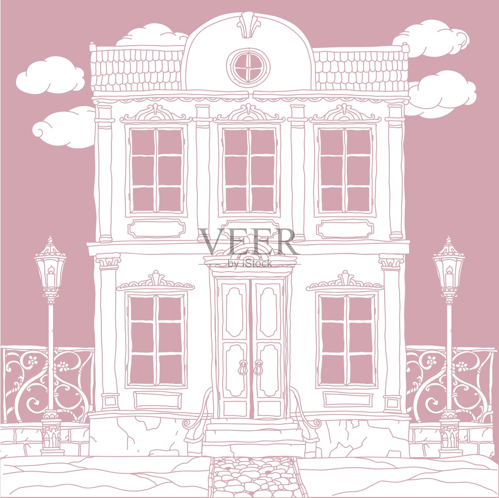 柔和的花香插画图片素材