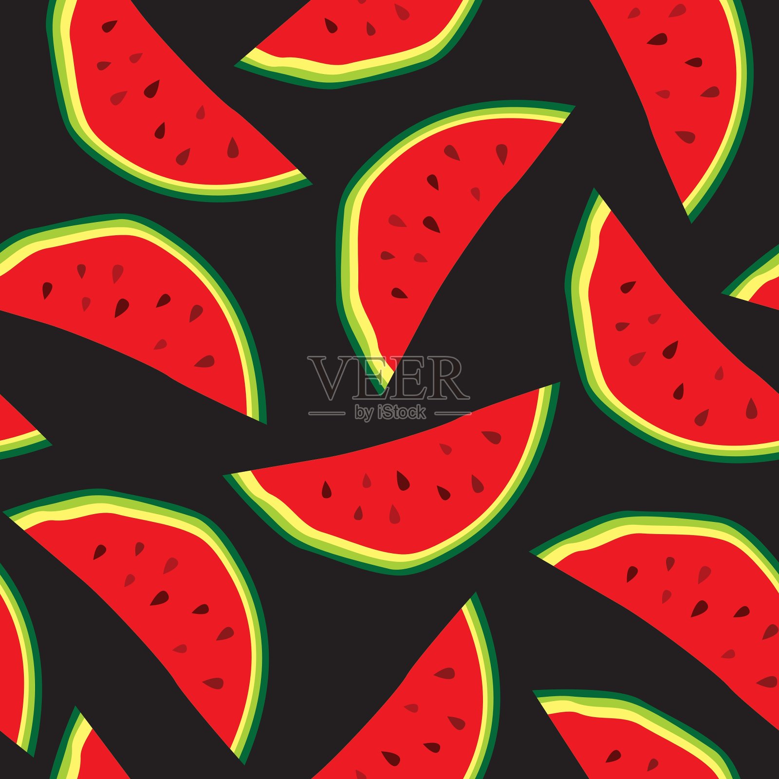 无缝图案，西瓜背景设计插画图片素材