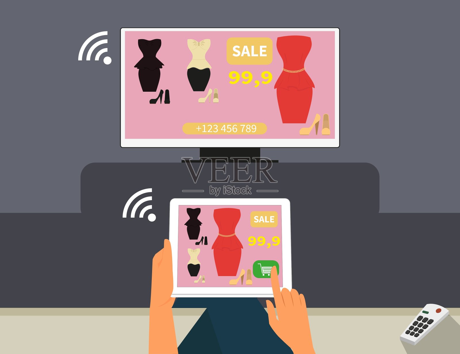 多屏幕交互插画图片素材