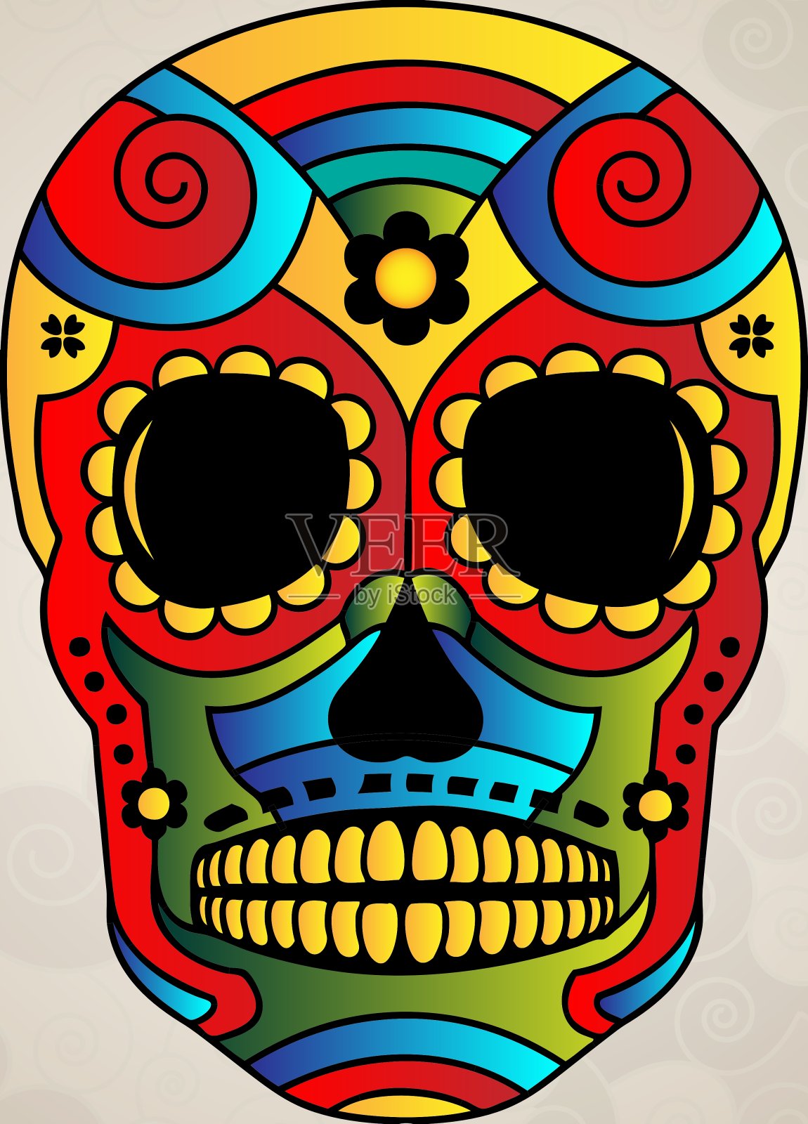 糖骷髅墨西哥死日插画图片素材