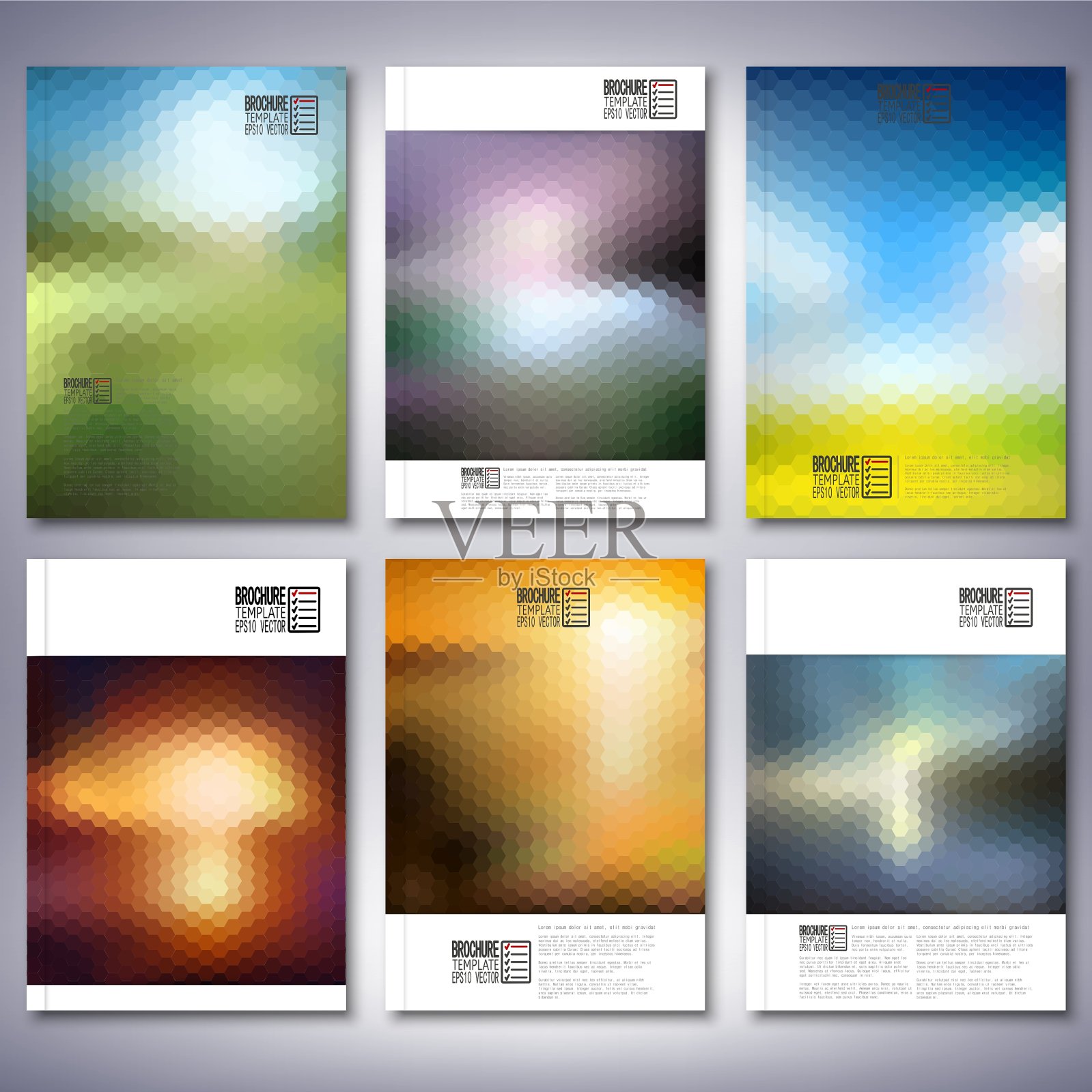 抽象模糊的背景宣传册或宣传单设计模板素材