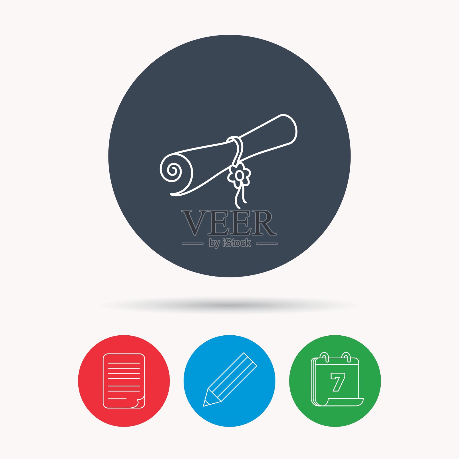 毕业证书标志插画图片素材