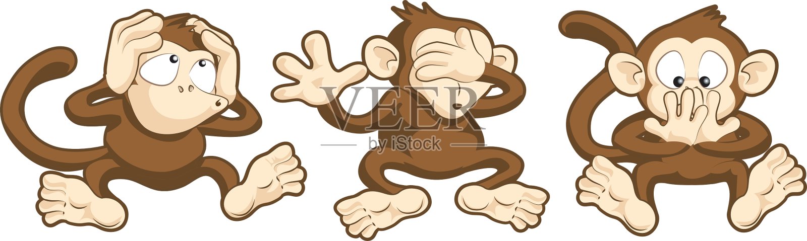 猴子的漫画插画图片素材